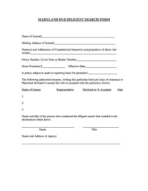 MARYLAND DUE DILIGENT SEARCH FORM Braishfield