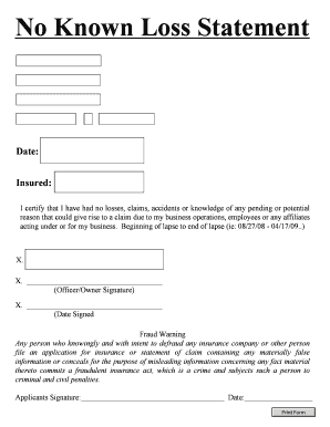 No Known Loss Statement Date Ramsgate Insurance, Inc  Form