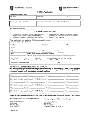 Get and Sign Cobra Application Form SuperAgent 2005