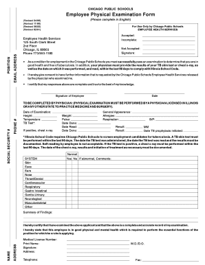 Pre Employment Physical Form PDF