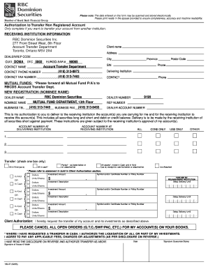 Rbc Dominion Securities Transfer Department  Form