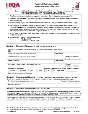 LC 7363 0 TRICARE Statement of Claim &amp;amp;amp;amp; Auth to Release EBView  Form