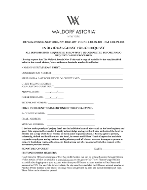 Guest Folio Form