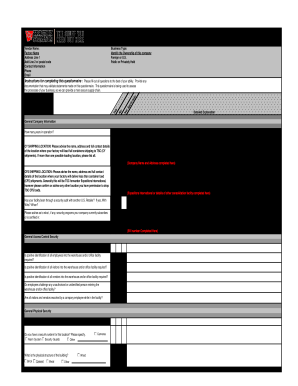 Ctpat Security Questionnaire  Form