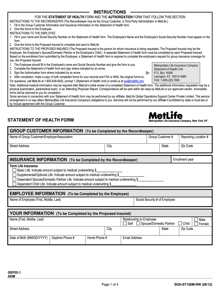  Metlife Form Soh St100m Nj 2012-2024