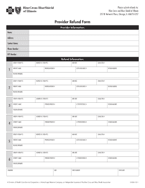 Bluecross N Bluesheld Refund Form