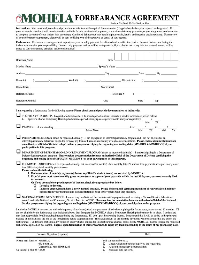 Mohela in School Deferment Form