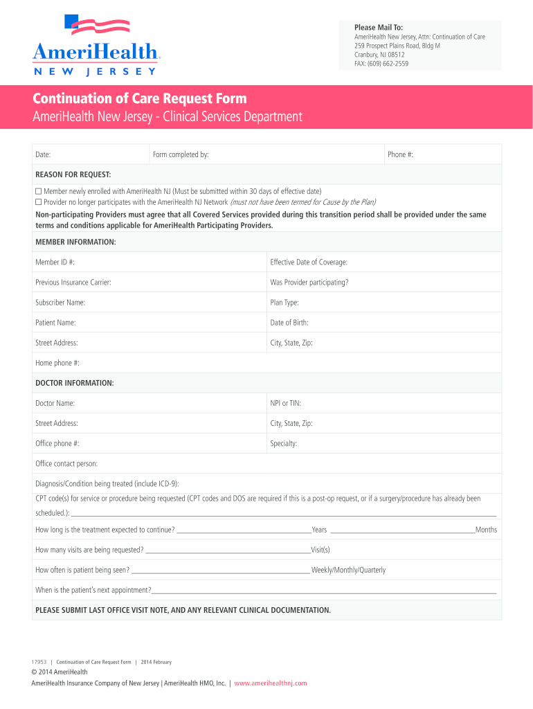 Continuation Request Form