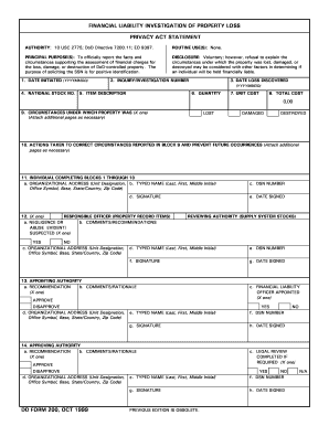 Dd Form 200 PDF Fillable