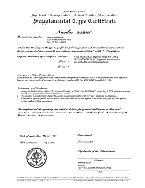 Supplemental Type Certificate  Form