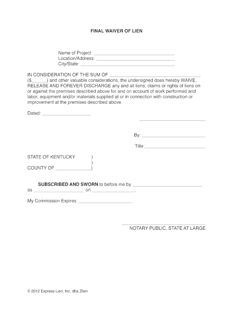 Contractor Affidavit of Completion  Form