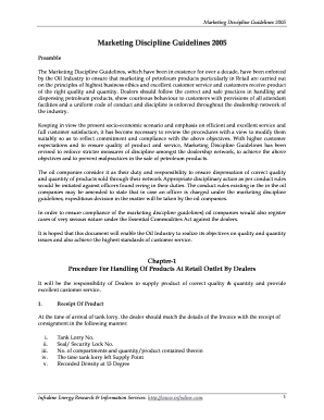 Marketing Discipline Guidelines PDF  Form