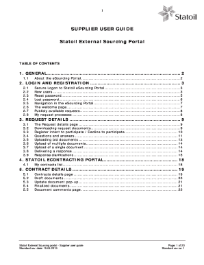 Statoil Sourcing Agency Form