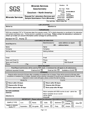 Sample Submittal Form NAM SGS