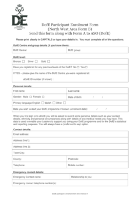 Duke of Edinburgh Form