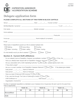 Delegate Application Form EAAS3