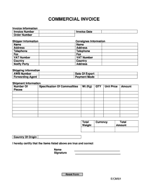 Notify Party Commercial Invoices PDF No Download Needed  Form
