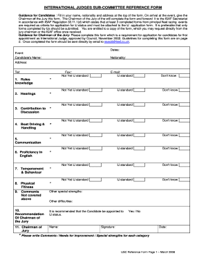 Isaf Ijsc Reference Form