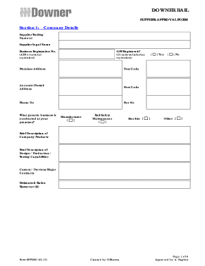 Supplier Approval Form