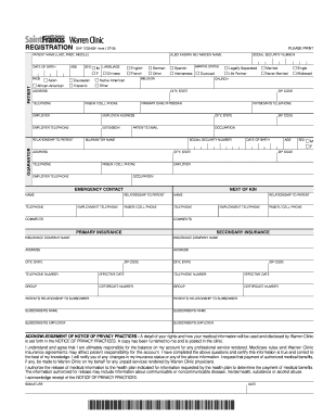 IN01 Registration Saint Francis Health System  Form