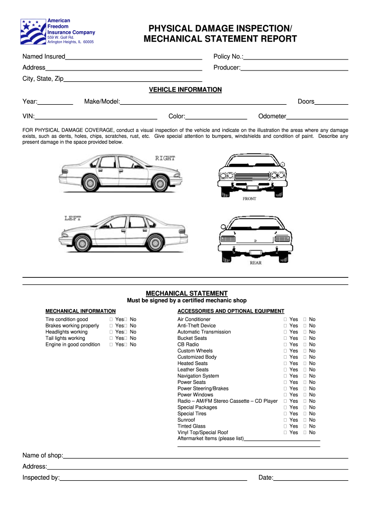 Vehicle Inspection Form PDF