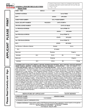 MAF Employment InquiryRelease Form