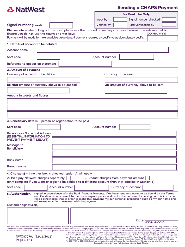  Natwest Bank Form 2014-2024