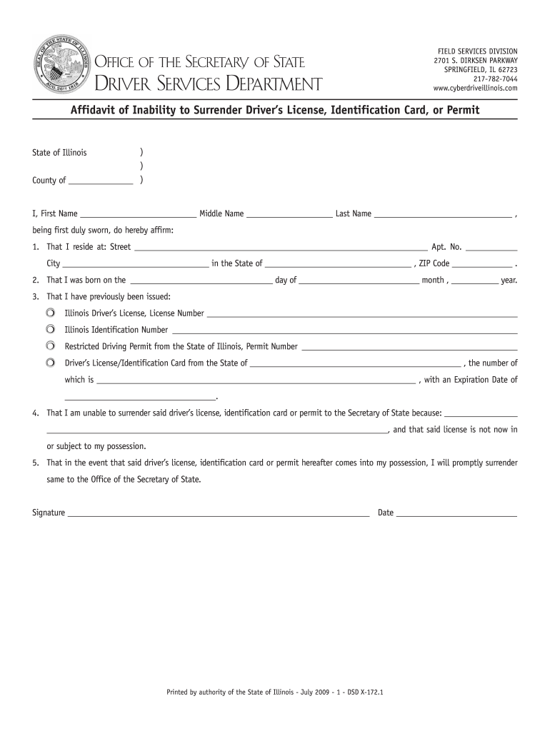 Dmv Affidavit Form