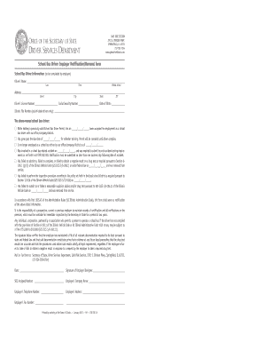 School Bus Employer Notification ReportCertification of Employee  Form