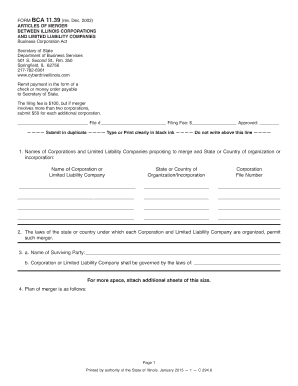 Illinois Merger  Form