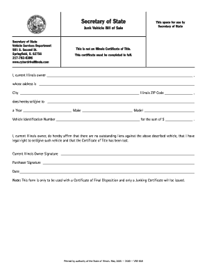 Il Bill of Sale Form