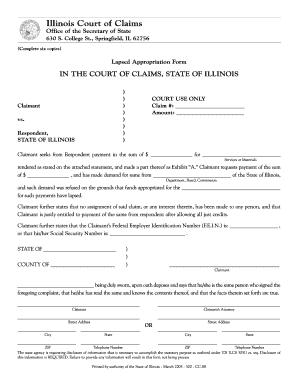 How to Fill Out a Lapsed Appropriation Form Illinois