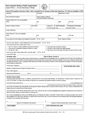 Illinois Notary Application PDF  Form