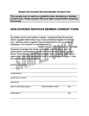 Non Covered Services Consent Form