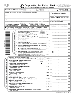 CD 405 Corporation Tax Return Submit Forms in the