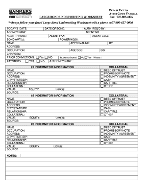 Underwriting Worksheet  Form