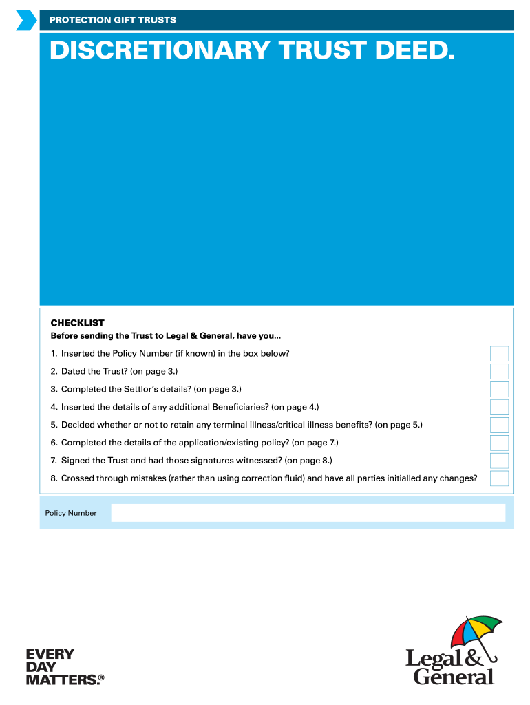  Discretionary Trust Form  Legal & General 2013