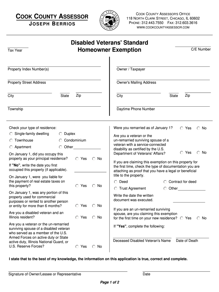 What is Ce Number Cook County  Form