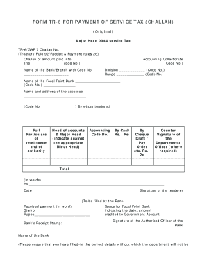 Tr 6 Challan Customs Word Format