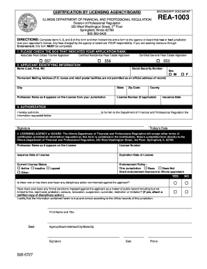 Illinois Rea 1003  Form