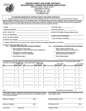  Occupation License Frr Refund Application 2013