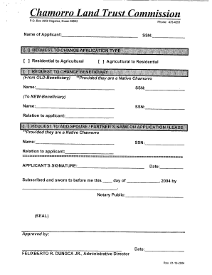 Chamorro Land Trust Listing  Form