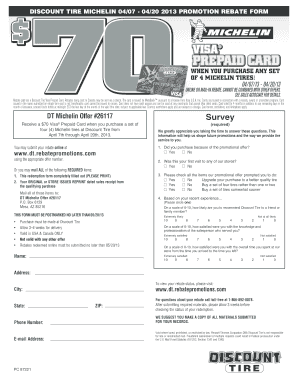 Michelin Rebate Form PDF