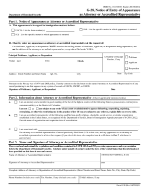 Form G 28 USCIS