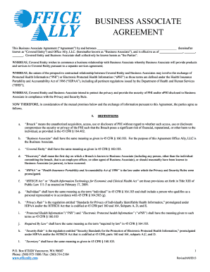 Office Ally Business Associate Agreement  Form