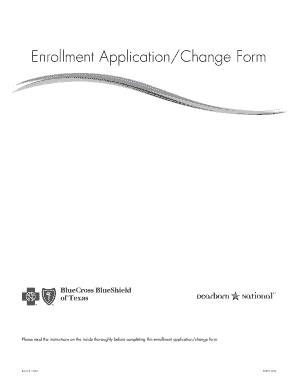 Enrollment ApplicationChange Form BCBSTX