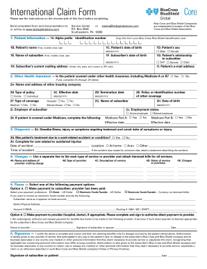 BlueCard Worldwide International Claim Form