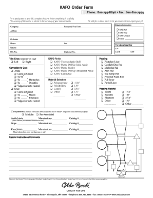 Prosthetic Measurement Form