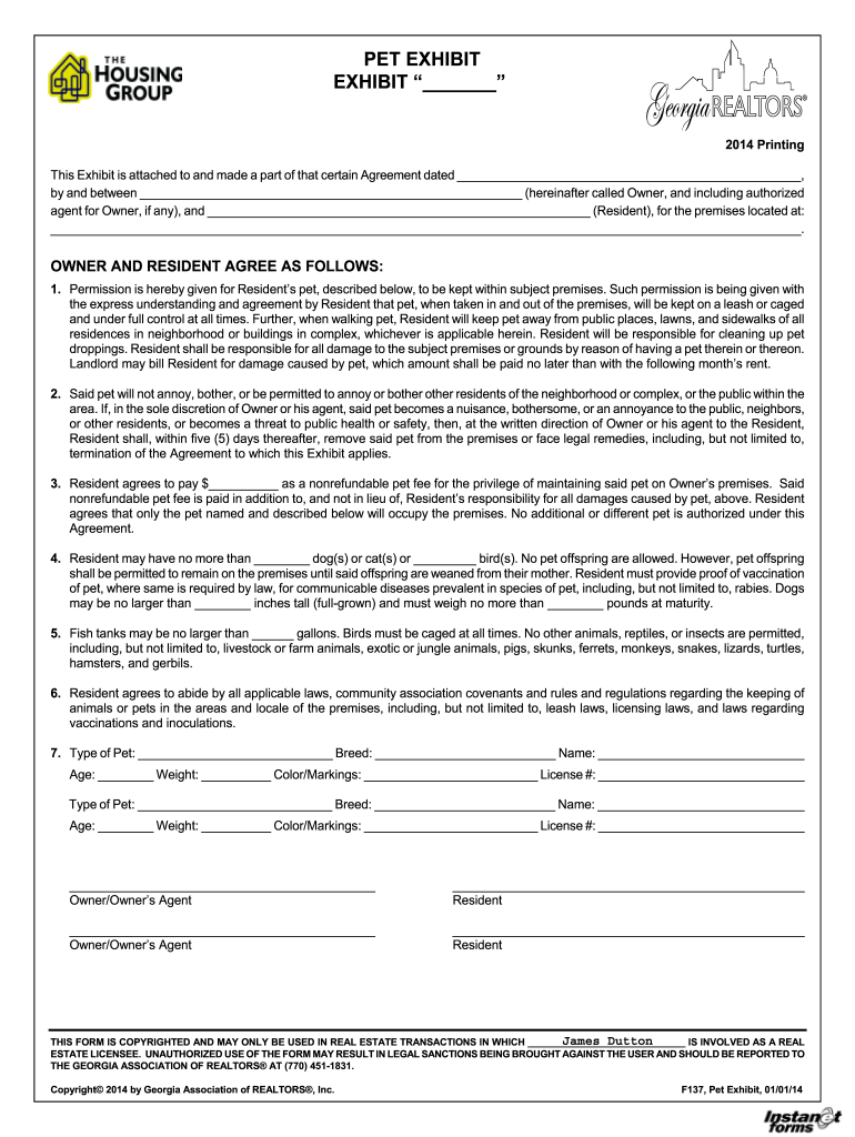 PET EXHIBIT EXHIBIT Georgia the Housing Group Thehousinggroup  Form