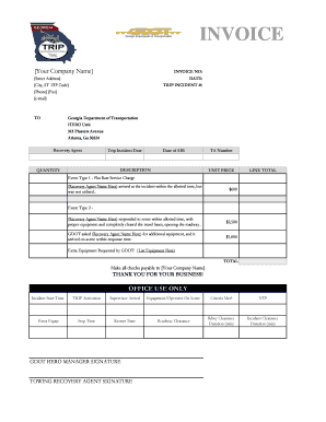 TRIP Service Invoice Updated 12 03 10 Xlsx Time Task Force  Form